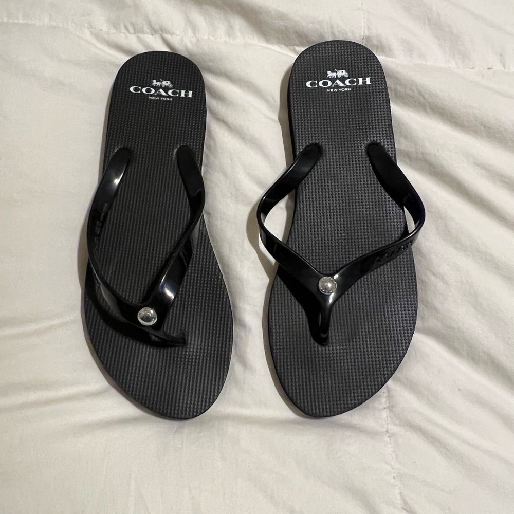 Black flip flops